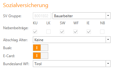 Einstellungen zu Sozialversicherung des Dienstnehmers. cpu-informatik.at