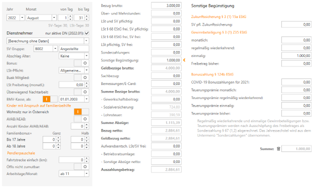 Sonstige Begünstigung - Gewinnbeteiligung cpu-informatik.at