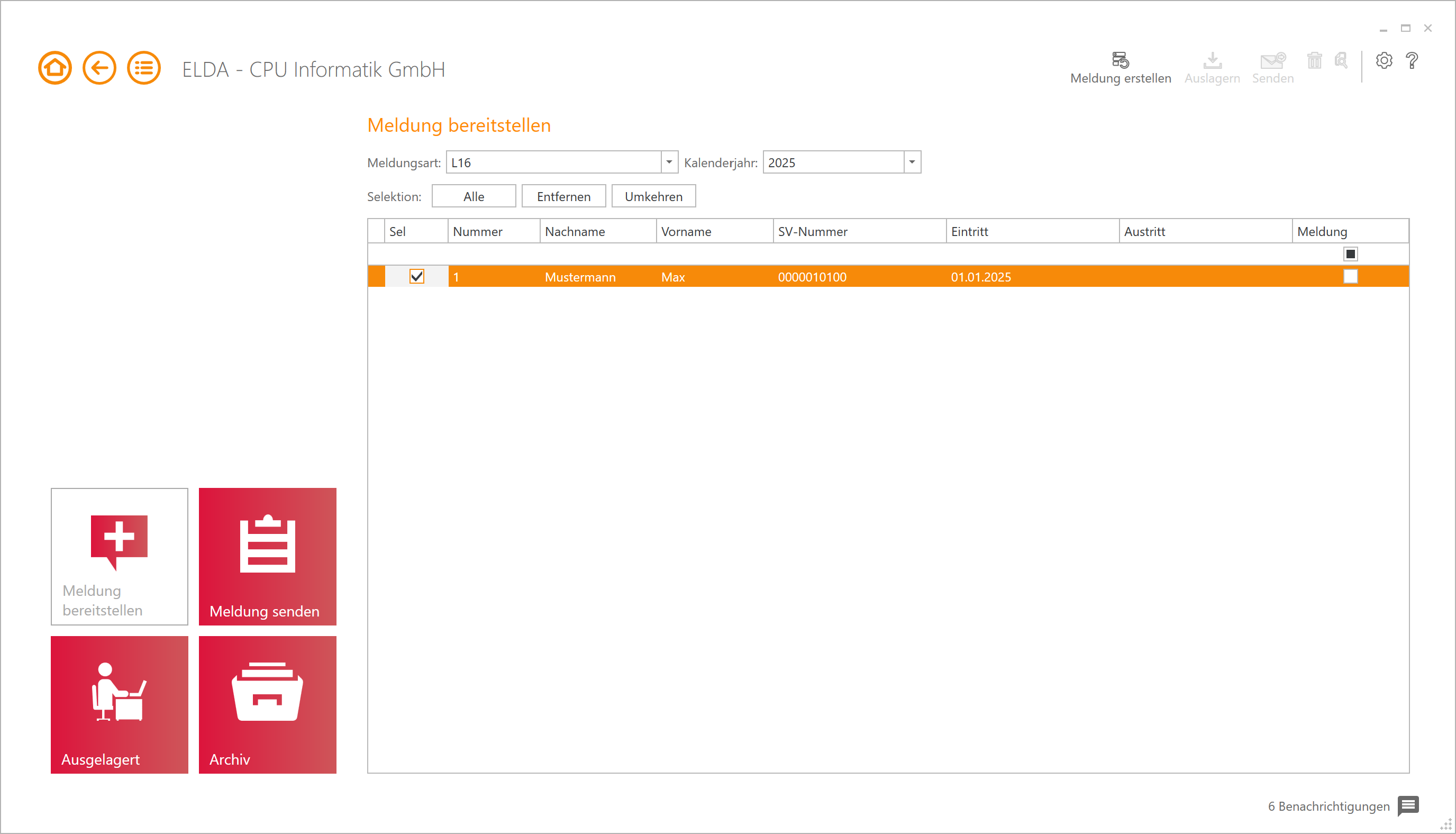 L16 Meldung erstellen. cpu-informatik.at