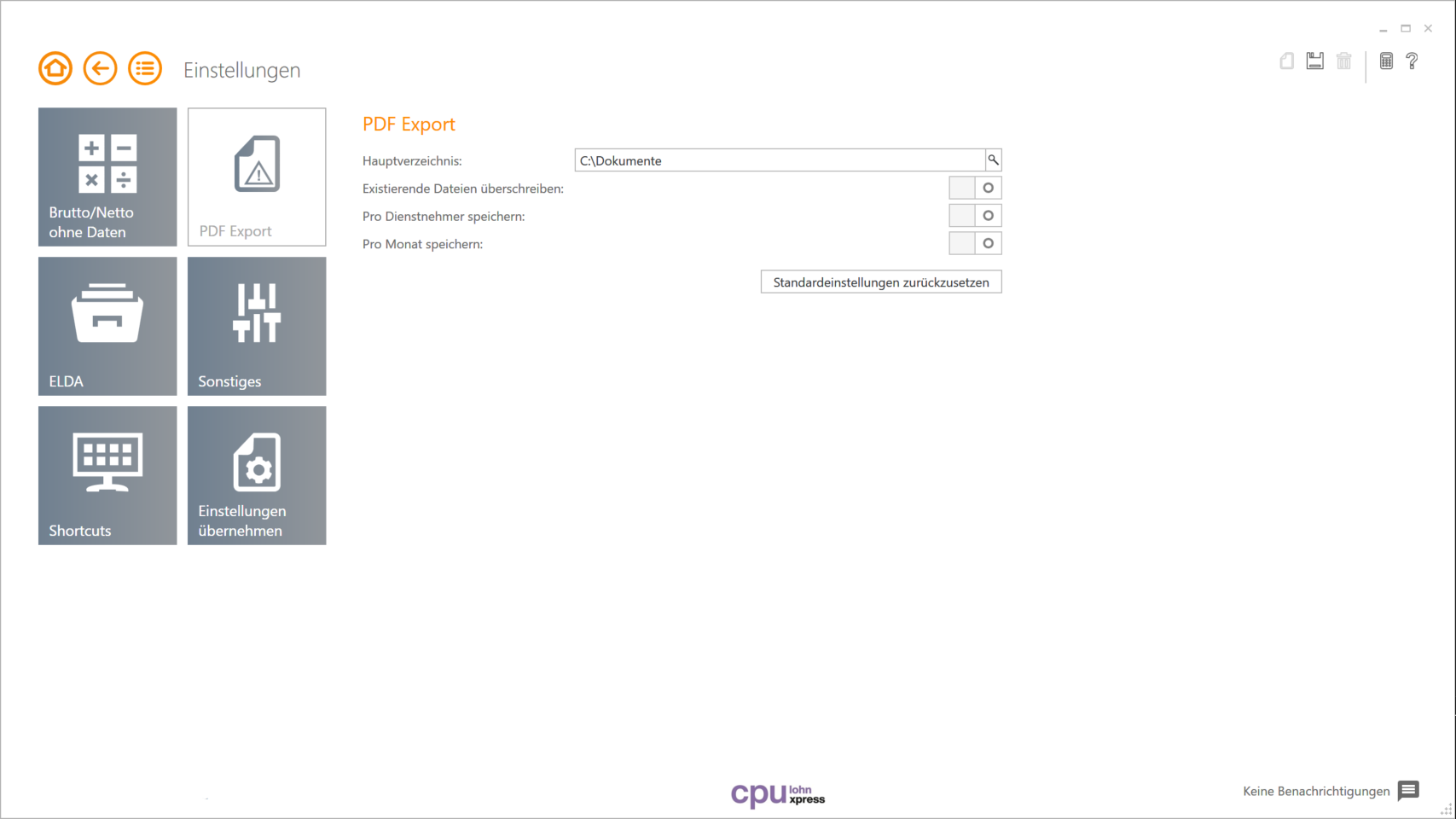 Exporteinstellungen cpu-informatik.at